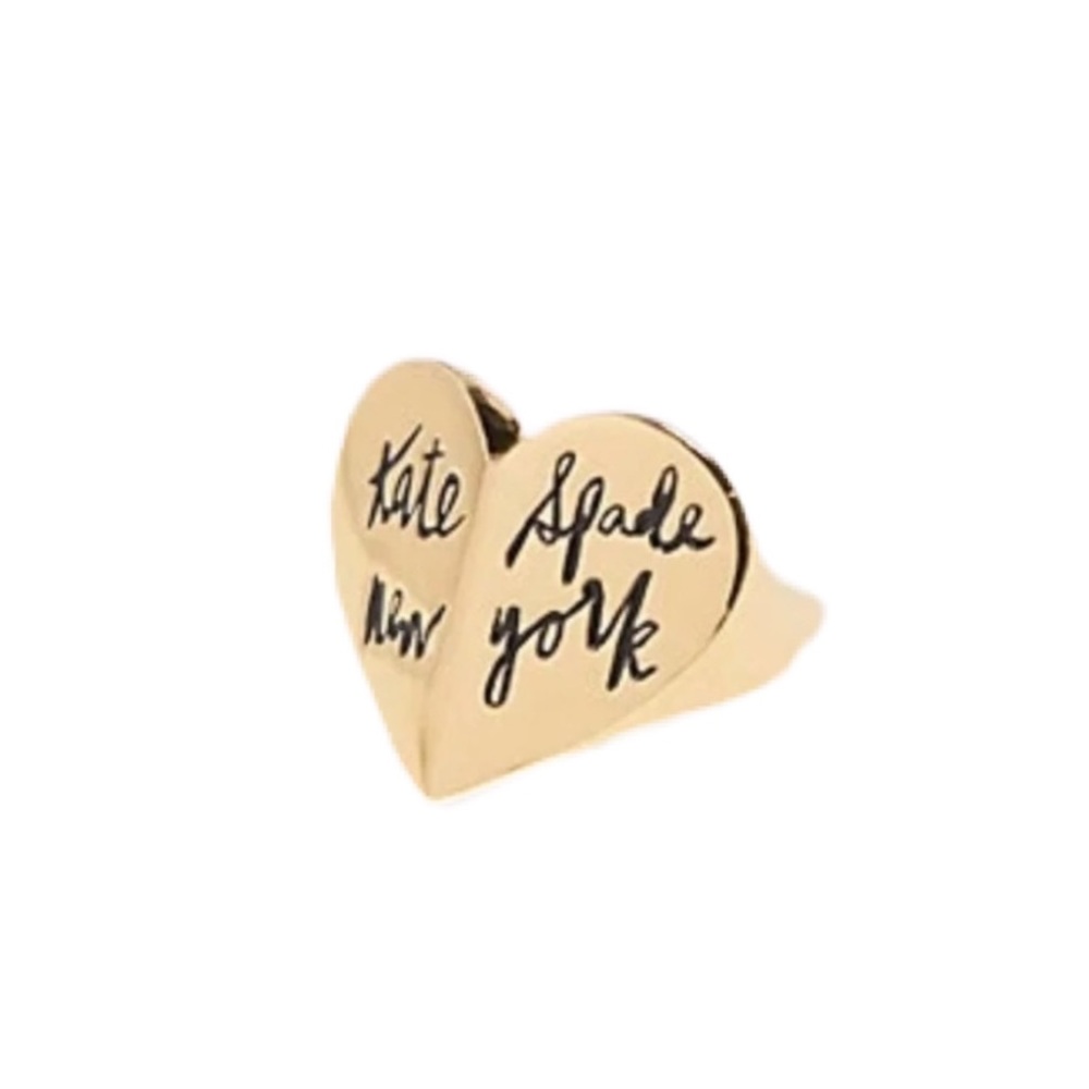 $98 Kate Spade Heritage Spade Heart Ring in gold and black